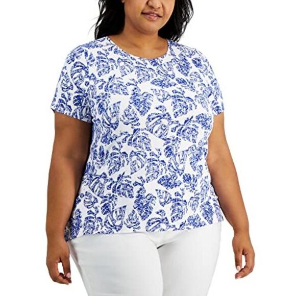 Alfani Plus Size Printed Jersey Top - Picture 2 of 3